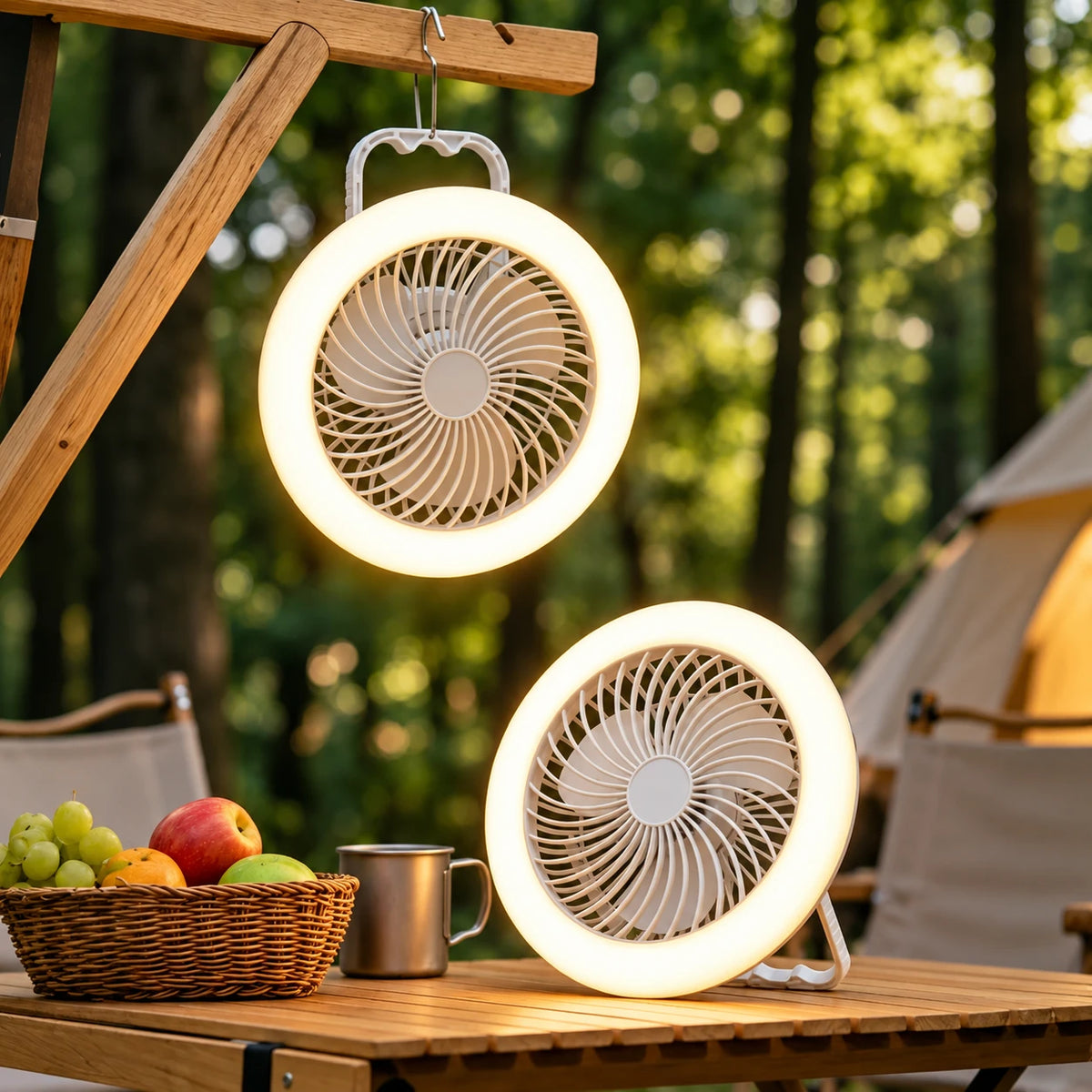 Rechargeable Tent Fan Light