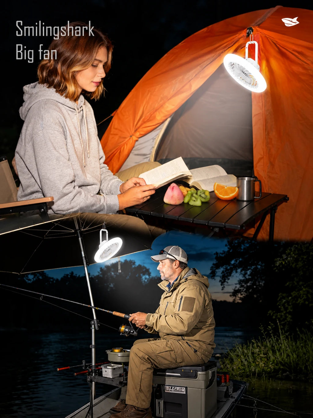 Rechargeable Tent Fan Light