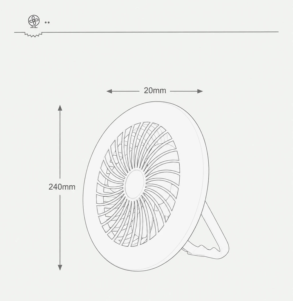 Rechargeable Tent Fan Light