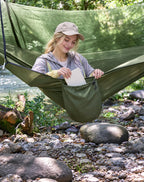 Outdoor Camping Hammock for Adults, Kids, Mosquito Protection, Anti-Side Flip